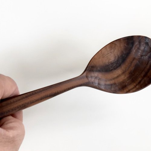 受注制作 ブラックウォルナットの木のレードル おたま 杓子 カトラリー