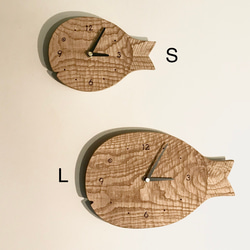 受注制作　魚の壁掛け時計 L 栗の木 10枚目の画像