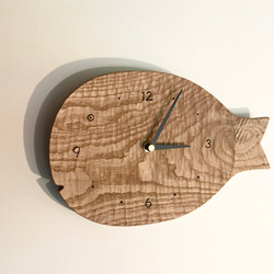 受注制作　魚の壁掛け時計 L 栗の木 5枚目の画像