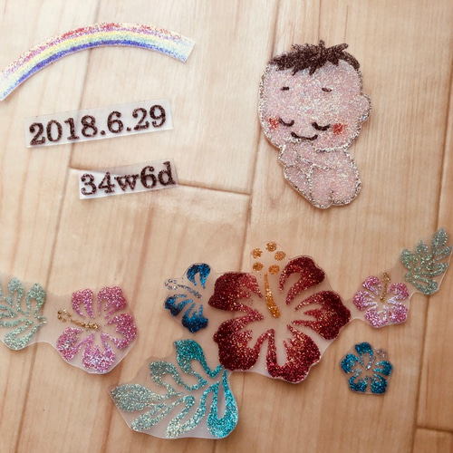 マタニティフォト用ボディジュエリー ハイビスカス 雑貨・その他 y's