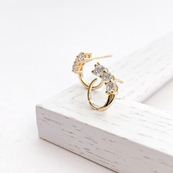 【送料無料】Moon cz pierce/earring 6枚目の画像