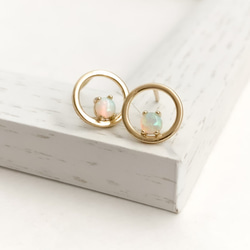 【送料無料】Opal circle pierce/earring 1枚目の画像