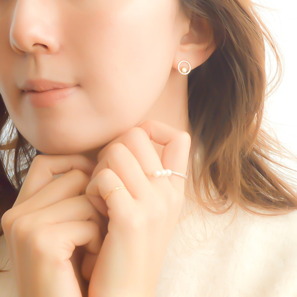 【送料無料】Opal circle pierce/earring 3枚目の画像