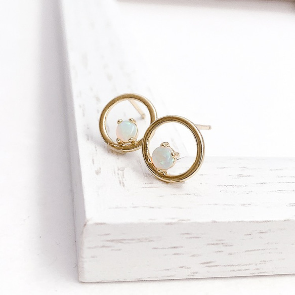 【送料無料】Opal circle pierce/earring 5枚目の画像