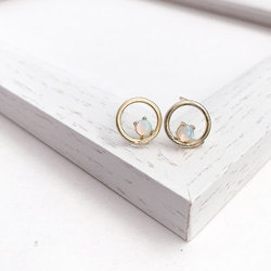 【送料無料】Opal circle pierce/earring 6枚目の画像