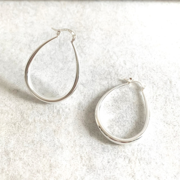 sv925 rounded triangle hoop pierce 3枚目の画像