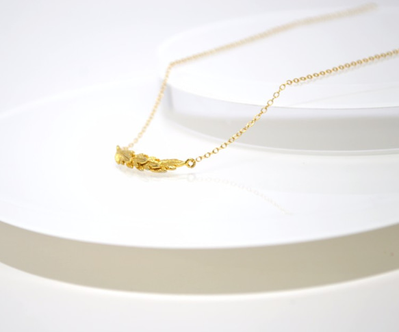 【送料無料】14kgf Feather Necklace 4枚目の画像