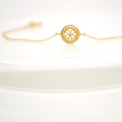 【送料無料】14kgf Flower Round Bracelet 3枚目の画像