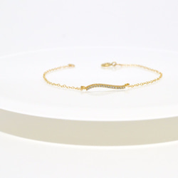 14kgf Curve Line CZ Bracelet 1枚目の画像