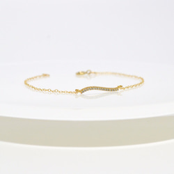 14kgf Curve Line CZ Bracelet 2枚目の画像