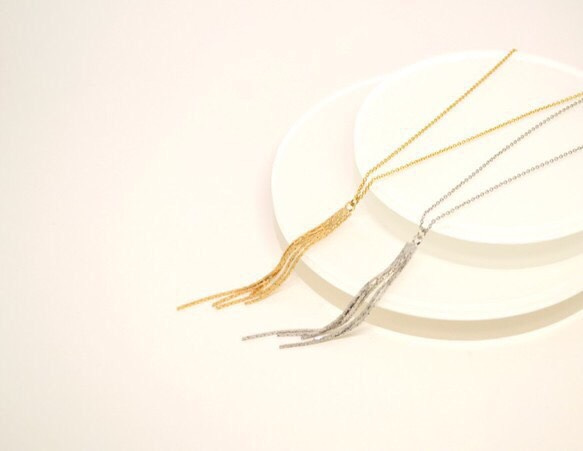 【送料無料】Tassel Long Chain Necklace 3枚目の画像