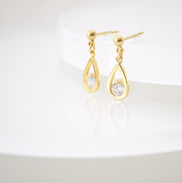 Drop Zirconia Pierce/Earring 第4張的照片