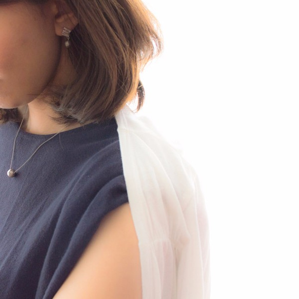 Rhombus Cotton Pearl Pierce Matte Silver 4枚目の画像