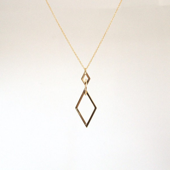 【送料無料】Rhombus Long Necklace 4枚目の画像