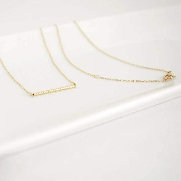 【送料無料】K10 Cut bar Necklace 4枚目の画像