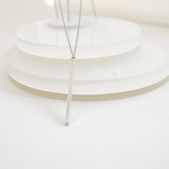 【送料無料】Long Bar Necklace(Silver) 4枚目の画像