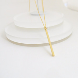 【送料無料】Long Bar Necklace(Gold) 3枚目の画像
