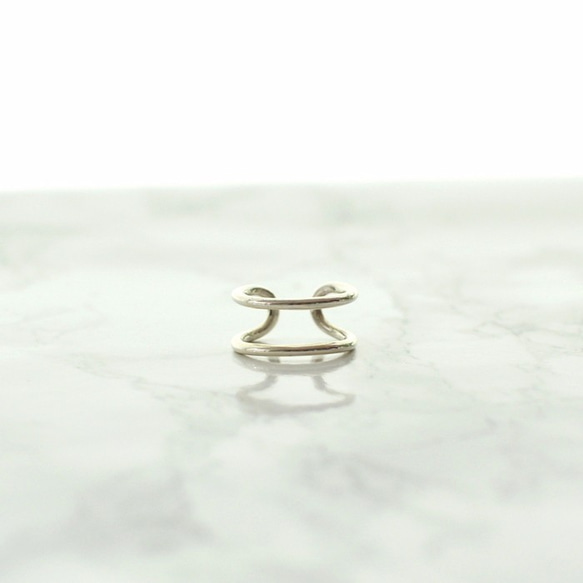 Silver double Line Ring 第3張的照片