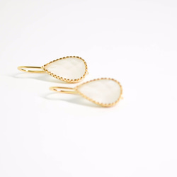 【送料無料】Faceted Cut Frame Glass Pierces(white smoke) 2枚目の画像