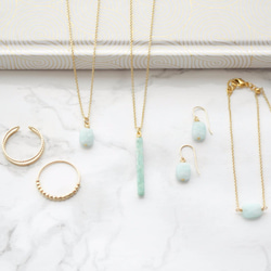 期間限定販売14kgf Amazonite Bar Necklace 第3張的照片