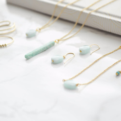 期間限定販売14kgf Amazonite Bar Necklace 第5張的照片