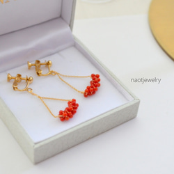 Red Coral Earring 3枚目の画像