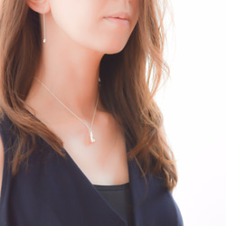 【送料無料】Facet Teardrop Long chain Pierces 4枚目の画像