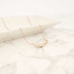 【送料無料】14kgf Bow Shape Necklace 3枚目の画像
