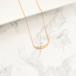 【送料無料】14kgf Bow Shape Necklace 5枚目の画像