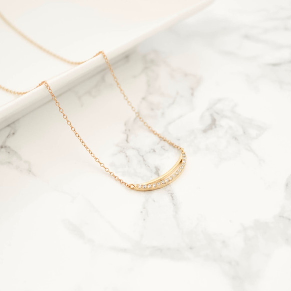 【送料無料】14kgf Bow Shape Necklace 6枚目の画像