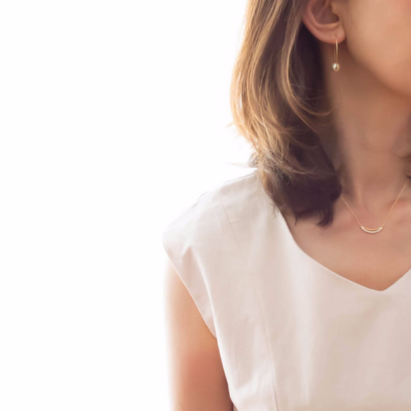 【送料無料】14kgf Bow Shape Necklace 9枚目の画像