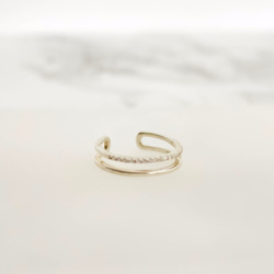 Silver925 Double Line Zirconia Ring 第2張的照片