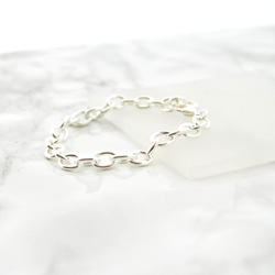 Simple silver chain Bracelet 第1張的照片