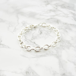 Simple silver chain Bracelet 第2張的照片