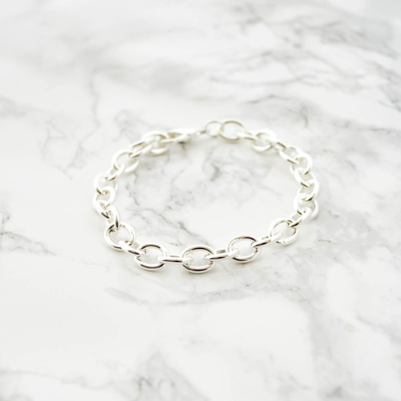 【送料無料】Simple silver chain Bracelet 2枚目の画像