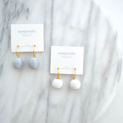 【期間限定】Cottoncode (gray) Pierces/Earrings 2枚目の画像