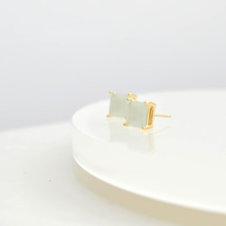 Faceted Cut Square Glass Pierces(Air Blue) 2枚目の画像