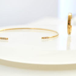 【夏の福袋】Design Cut Hoop Pierce & stenless Zirconia Bangle Set 2枚目の画像