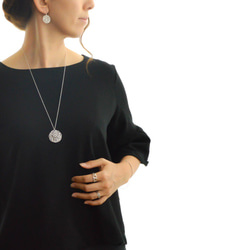【送料無料】Mesh plate necklace(silver)L 3枚目の画像