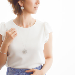 【送料無料】Mesh plate necklace(silver)L 5枚目の画像