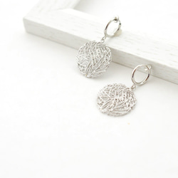 【送料無料】Mesh plate Earrings(silver) 1枚目の画像