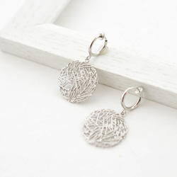 Mesh plate Earrings(silver)／耳夾式耳環 clip type 第2張的照片