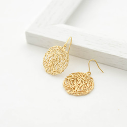 Mesh plate pierces(gold) 第2張的照片