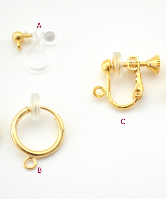 【送料無料】Mesh plate hoop earrings(gold) 5枚目の画像