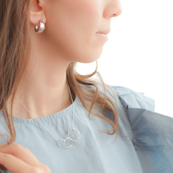 Tsuchime Metal Hoop criptype Earrings(silver)(gold) 第5張的照片