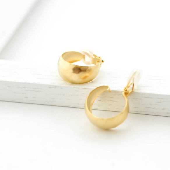 Tsuchime Metal Hoop criptype Earrings(silver)(gold) 第8張的照片