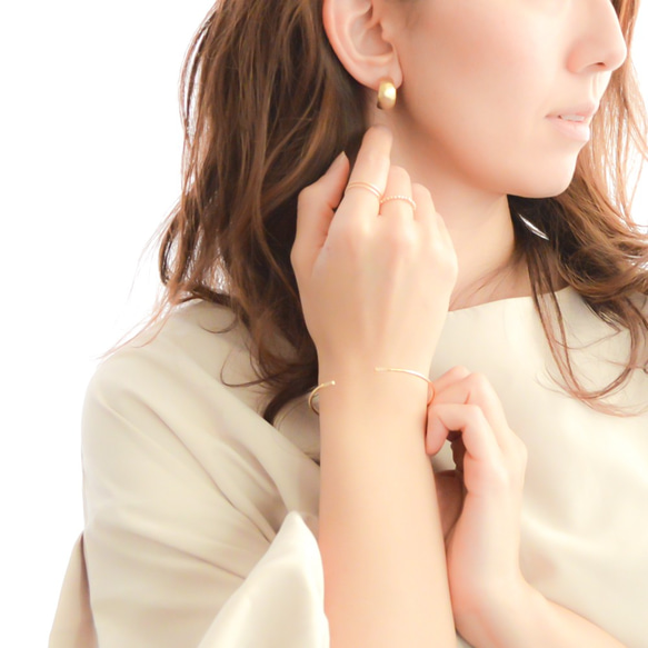 Tsuchime Metal Hoop criptype Earrings(silver)(gold) 第10張的照片