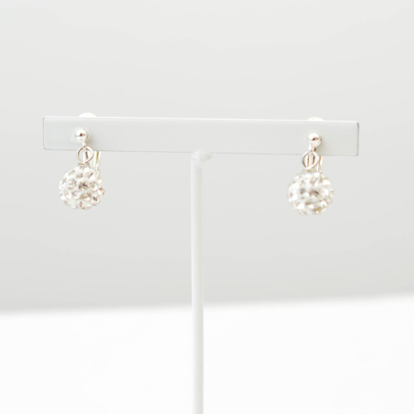 【送料無料】Crystal glass Ball Earrings 2枚目の画像