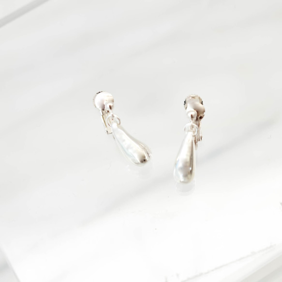 【送料無料】Teardrop silver Earrings 6枚目の画像