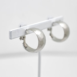 [8d-3]#企画専用ページ Tsuchime Metal Hoop Earrings(silver) 3枚目の画像